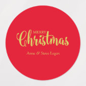 Golden Merry Christmas Quote ラベル (デザイン1)