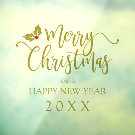 Golden Merry Christmas Whimsical Typography Quote  ウィンドウサイン (シート3)