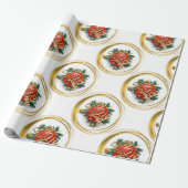 Golden Merry Christmas Wrapping Paper ラッピングペーパー (アンロールド)