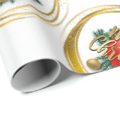 Golden Merry Christmas Wrapping Paper ラッピングペーパー (ロールコーナー)