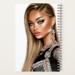 Golden Mesh Glam Girl Spiral Notebook ノートブック