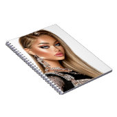 Golden Mesh Glam Girl Spiral Photo Notebook ノートブック (右側)