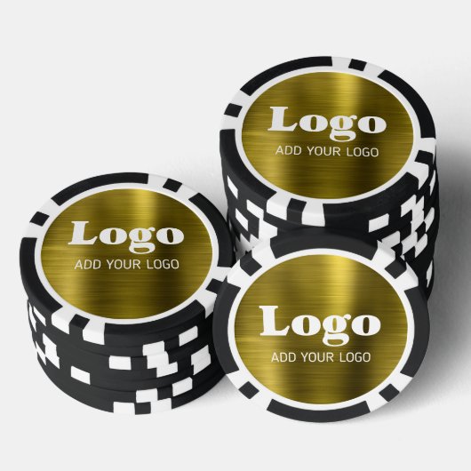 Golden Metal Style Custom Business Logo Casino ポーカーチップ (積み重ね)