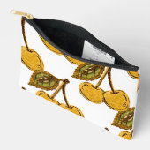 Golden Metallic Cherries Pattern アクセサリーポーチ (見開き)