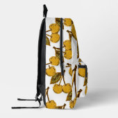 Golden Metallic Cherries Pattern プリントバックパック (左)