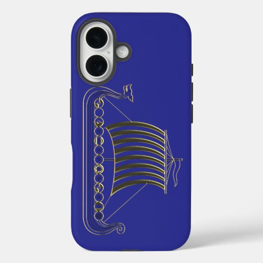 Golden Metallic Outline of a Longboat Phone Cover Case-Mate iPhoneケース (裏面)