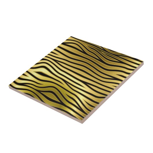 Golden Metallic Waves Seamless Luxury タイル (側面)