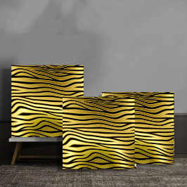 Golden Metallic Waves Seamless Luxury タイル