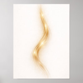 Golden Minimal Flow III Wall Art – Elegant Gold  ポスター
