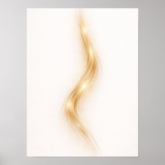 Golden Minimal Flow III Wall Art – Elegant Gold ポスター (正面)