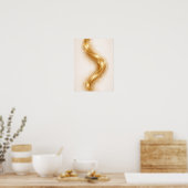 Golden Minimal Flow Wall Art – Elegant Gold ポスター (キッチン)