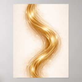 Golden Minimal Flow Wall Art – Elegant Gold  ポスター