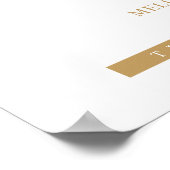 Golden Minimalist Unplugged Wedding Sign ポスター (角)