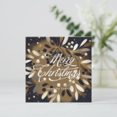 Golden mistletoe wreath Flat Holiday Card シーズンカード (スタンド正面)