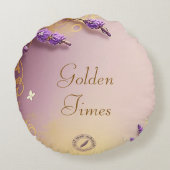 Golden Moments Times Pillow Schmidt Stationery ラウンドクッション (裏面)