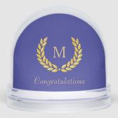 Golden Monogram & Laurel Wreath on Deep Blue (正面)