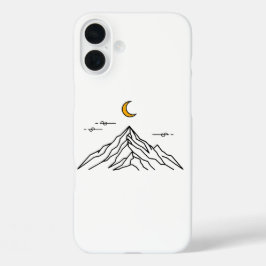 “Golden Moon & Peaks” Minimalist iPhone 16 Plusケース