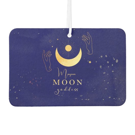 Golden Moon With Hands Personalized カーエアーフレッシュナー (正面)