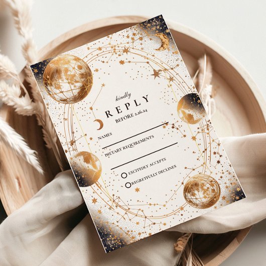 Golden Moonlit Celestial Wedding 出欠カード