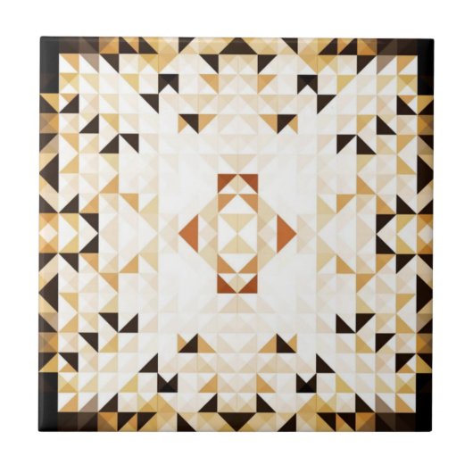 Golden Mosaic Geometric Abstract タイル (正面)