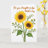 Golden Mothers Day Daughter Card カード (黄色い花)