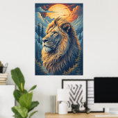 Golden Mountain Lion ポスター (ホームオフィス)