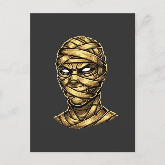 Golden Mummy Pharaoh - Ancient Egypt Streetwear ポストカード (正面)