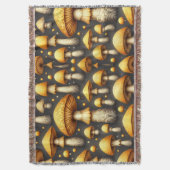Golden Mushrooms スローブランケット (正面縦)
