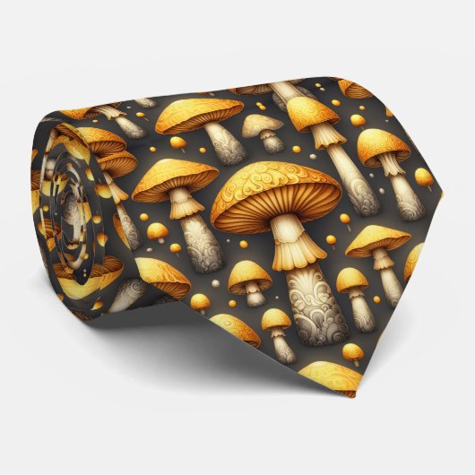 Golden Mushrooms ネクタイ (ロール)