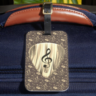 Golden Music Pick – ト音記号アート ラゲッジタグ