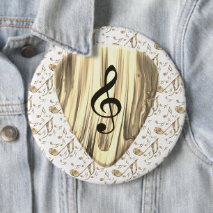 Golden Music Pick – ト音記号アート 缶バッジ
