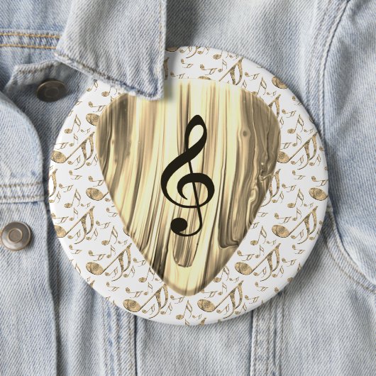 Golden Music Pick – ト音記号アート 缶バッジ (インサイチュ)