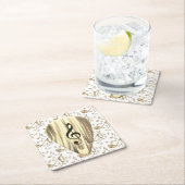 Golden Music Pick – Treble Clef Art スクエアペーパーコースター (インサイチュ)