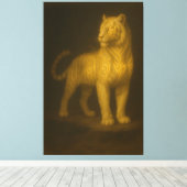 Golden Mystic Tiger – Fantasy Art Painting キャンバスプリント (インサイチュ (ウッドフロア))