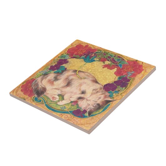 Golden Nap: Feline Serenity in Bloom タイル (側面)