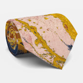 Golden Navy Abstract Metal Textures ネクタイ (ロール)