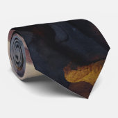 Golden Navy Abstract Textures ネクタイ (ロール)