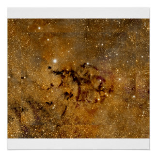 Golden Nebula Starfield – Cosmic Wall Art ポスター