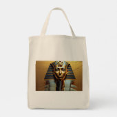  Golden Nefertiti Line Art Tote Bag – Modern Egypt トートバッグ (裏面)