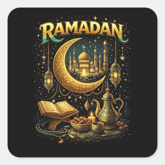 Golden Nights of Ramadan スクエアシール (正面)