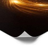 Golden Noir Abstract Wall Art – Luxury Gold ポスター (角)