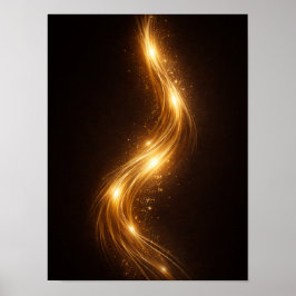 Golden Noir Abstract Wall Art – Luxury Gold ポスター
