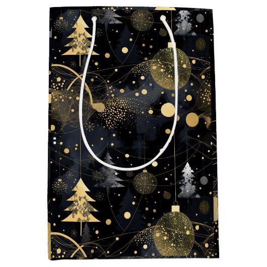 Golden Noir Christmas  ミディアムペーパーバッグ (正面)