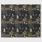 Golden Noir Christmas  ラッピングペーパー (フラット)