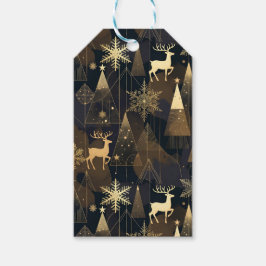 Golden Noir Christmas Forest ギフトタグ