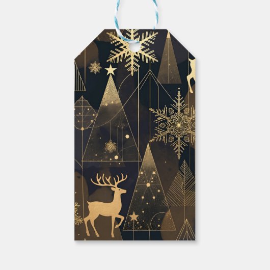 Golden Noir Christmas Forest ギフトタグ (裏面)