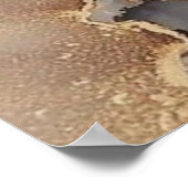 Golden Noir Marble Abstract Wall Art – Black Gold ポスター (角)