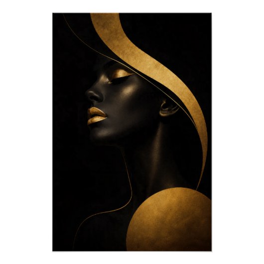 Golden Noir Muse Wall Art Poster ポスター (正面)