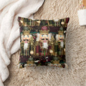 Golden Nutcracker Soldiers Christmas クッション (ブランケット)