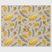 Golden Oak and Acorn for Thanksgiving Gifts ラッピングペーパー (フラット)